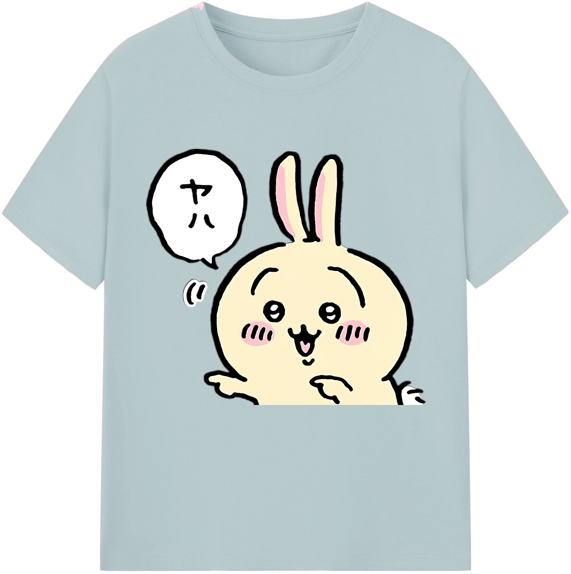 （画像用） ちいかわ うさぎ Chii-kawa usagi 綿100％半袖Tシャツ（フロントプリント）